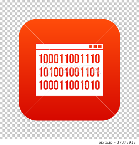Binary code icon digital red - Stock Illustration [37375918] - PIXTA