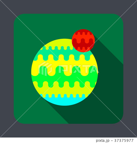 Green yellow planet concept background, cartoon style 37375977