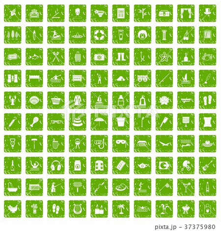 100 recreation icons set grunge green 100 recreation icons set grunge green 37375980