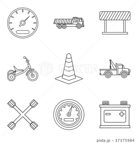 Service car icons set, outline style 37375984