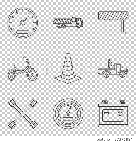 Service car icons set, outline style 37375984