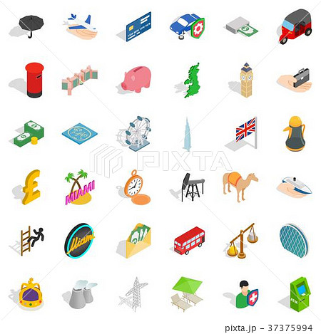 Palm tree icons set, isometric style Palm tree icons set, isometric style 37375994