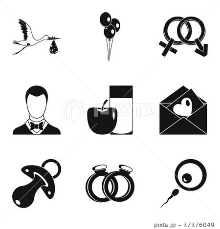 Consequences of sex icons set, simple style Consequences of sex icons set, simple style 37376049