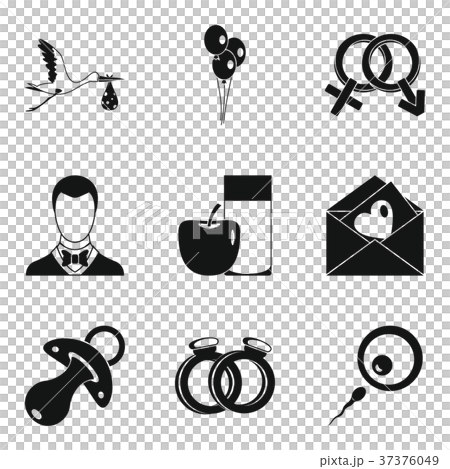 Consequences of sex icons set, simple style Consequences of sex icons set, simple style 37376049