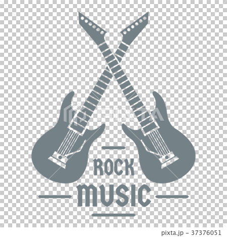 Electric Guitar Logo Simple Gray Styleのイラスト素材