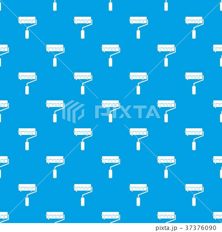 Paint roller with paint pattern seamless blue 37376090