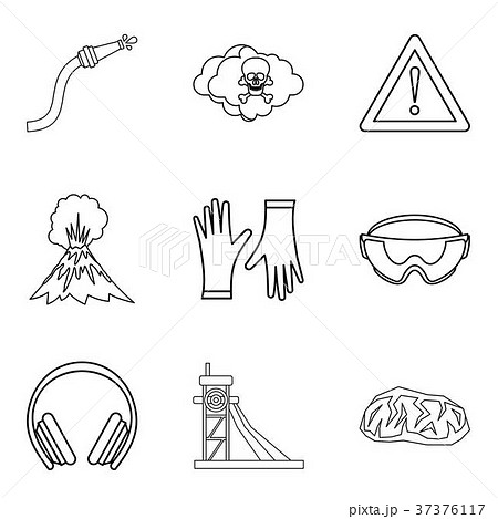 Tragical icons set, outline style 37376117