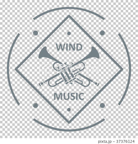 Musical trumpet logo, simple gray style Musical trumpet logo, simple gray style 37376124