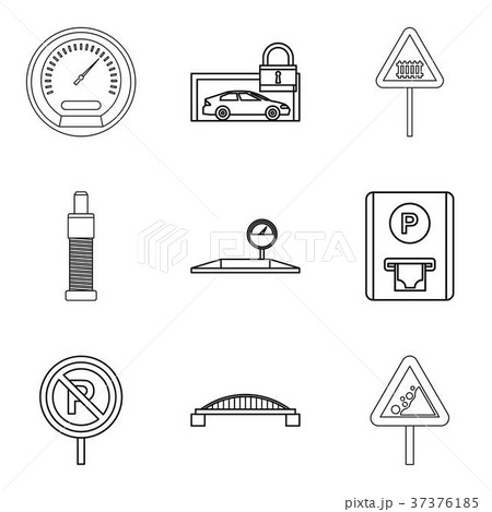 Find the way icons set, outline style 37376185