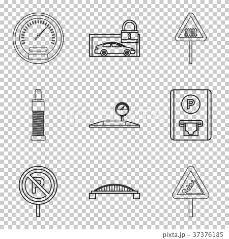 Find the way icons set, outline style 37376185