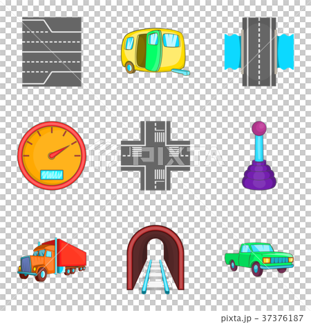 Course icons set, cartoon style 37376187