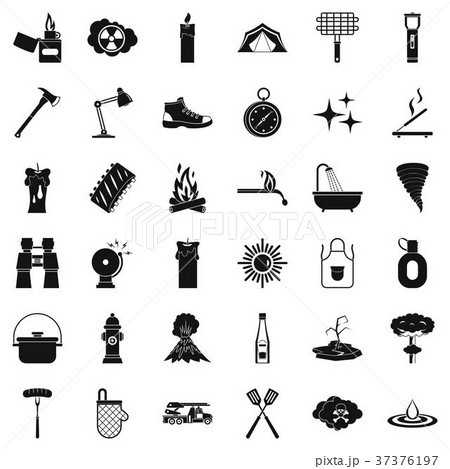 Extinguisher icons set, simle style Extinguisher icons set, simle style 37376197