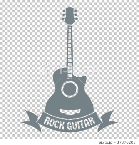 Guitar logo, simple gray style 37376205