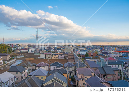 指扇駅前より東京方面　景色　夕景 37376211