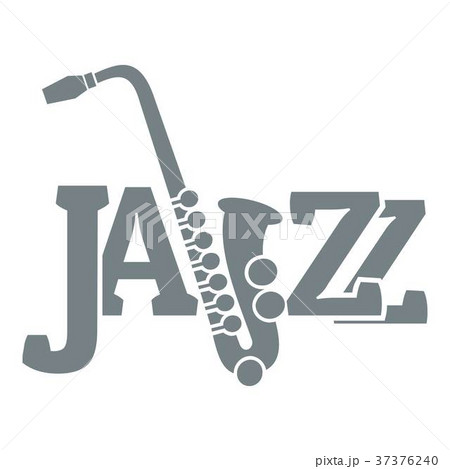 Saxophone logo, simple gray style 37376240