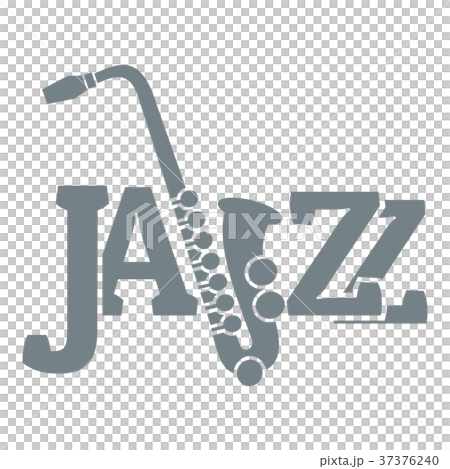 Saxophone logo, simple gray style 37376240