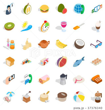 Banana icons set, isometric style 37376340