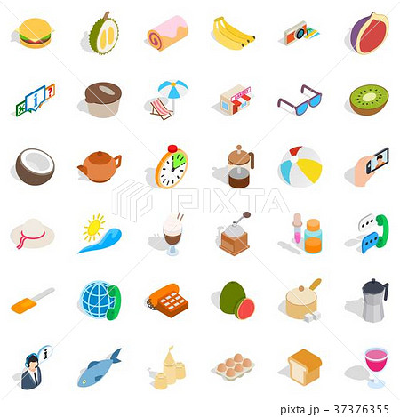 Bakeshop icons set, isometric style 37376355