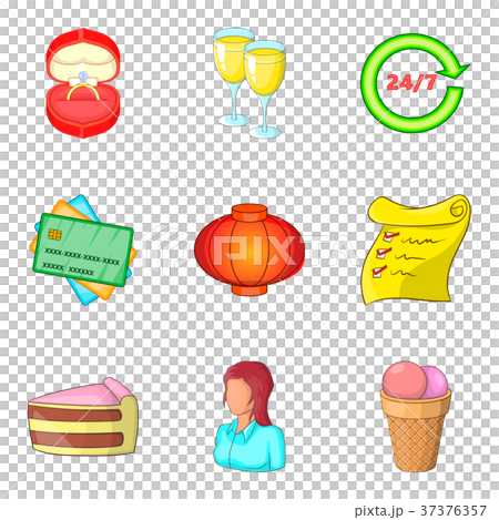 Ceremony icons set, cartoon style 37376357