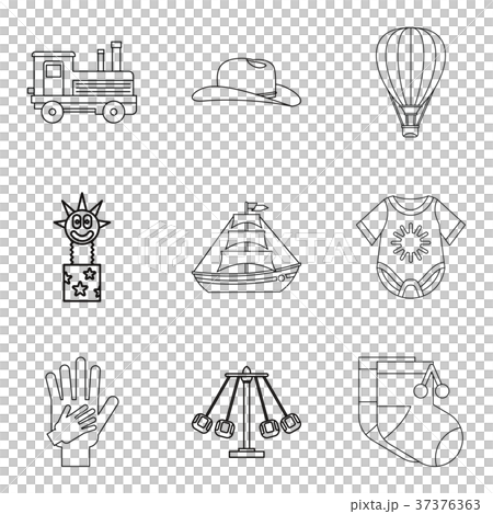 Patronage icons set, outline style 37376363