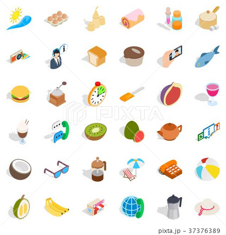 Bakery icons set, isometric style 37376389