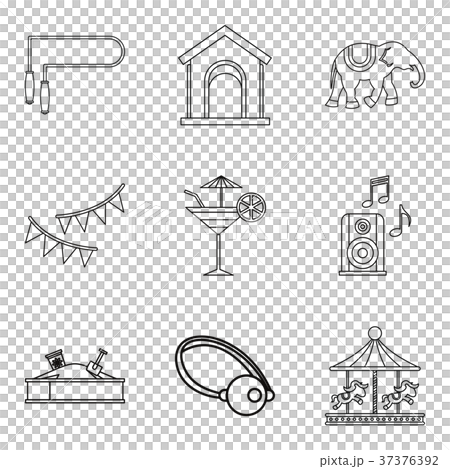 Rest from child icons set, outline style 37376392