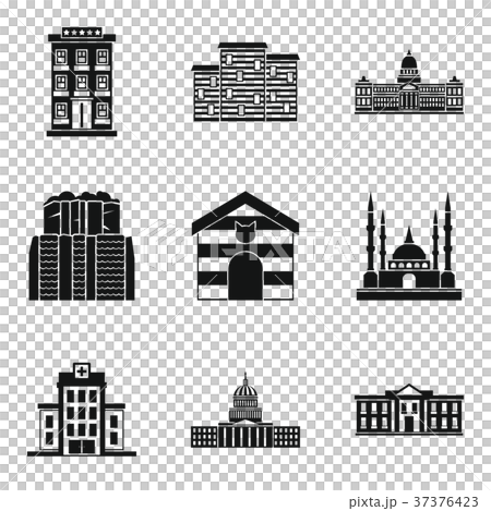 Property icons set, simple style Property icons set, simple style 37376423