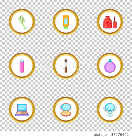 Cosmetic icons set, cartoon style Cosmetic icons set, cartoon style 37376441
