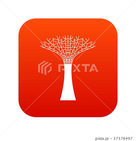 Singapore Supertree at the Gardens By The Bay icon digital red 37376497