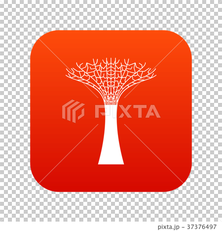 Singapore Supertree at the Gardens By The Bay icon digital red 37376497