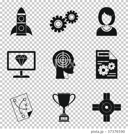 Own business icons set, simple style 37376590