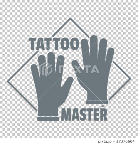 Tattoo gloves logo, simple gray style 37376604