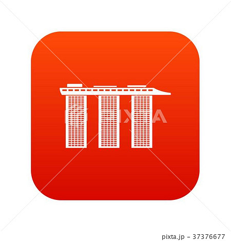 Marina Bay Sands Hotel, Singapore icon digital red 37376677