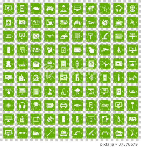 100 software icons set grunge green 100 software icons set grunge green 37376679