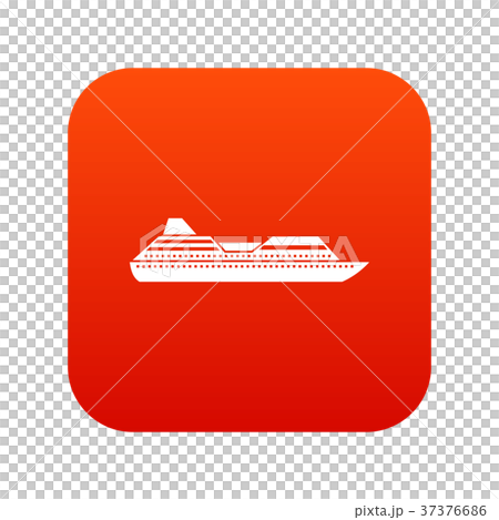 Cruise liner icon digital red - Stock Illustration [37376686] - PIXTA