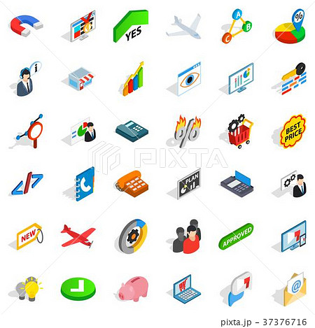 Approved icons set, isometric style 37376716