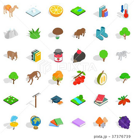 Biology icons set, isometric style 37376739