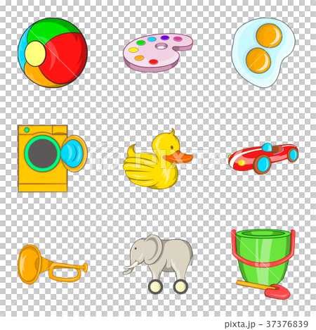 Rare toy icons set, cartoon style 37376839