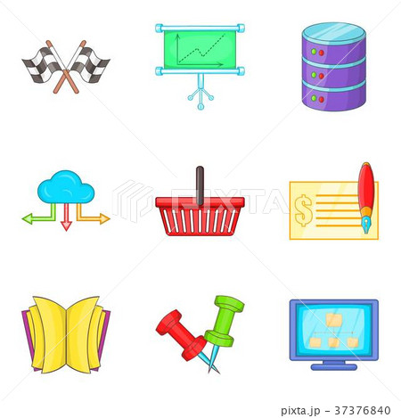 Validity icons set, cartoon style 37376840