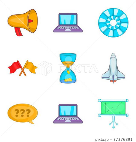 Space development icons set, cartoon style 37376891