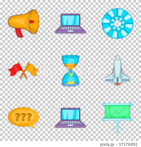 Space development icons set, cartoon style 37376891