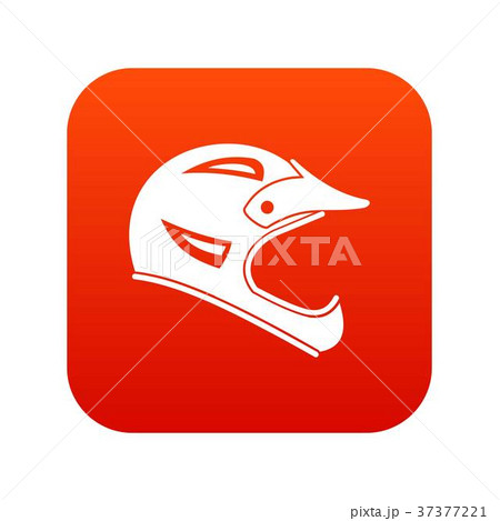 Bicycle helmet icon digital red 37377221