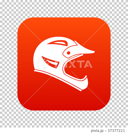 Bicycle helmet icon digital red 37377221