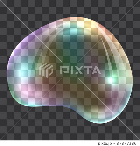Oval rainbow bubble concept background, realistic style 37377336