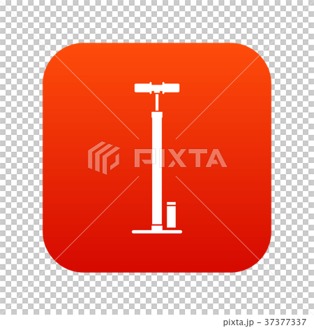 Bicycle pump icon digital red 37377337