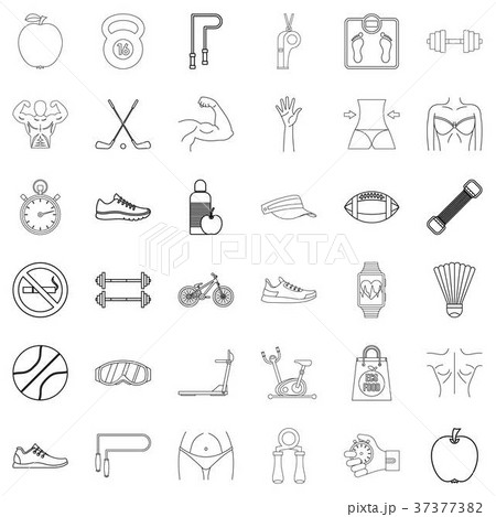 Diet icons set, outline style 37377382