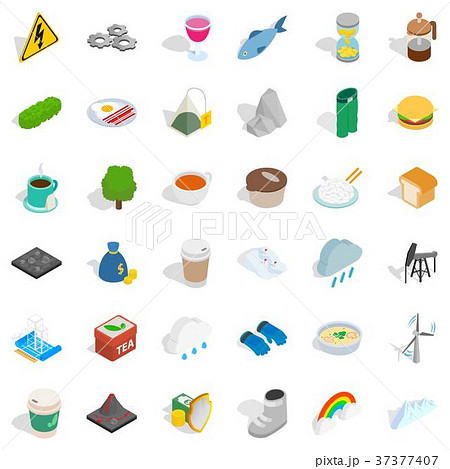 Mountain icons set, isometric style Mountain icons set, isometric style 37377407