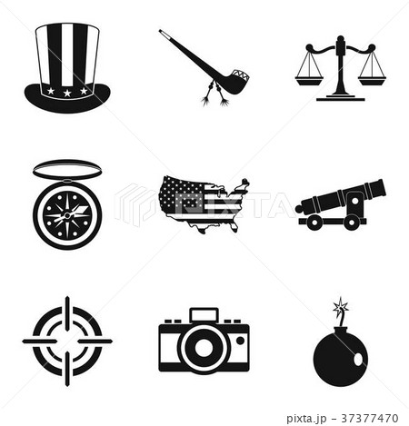 Freedom icons set, simple style 37377470