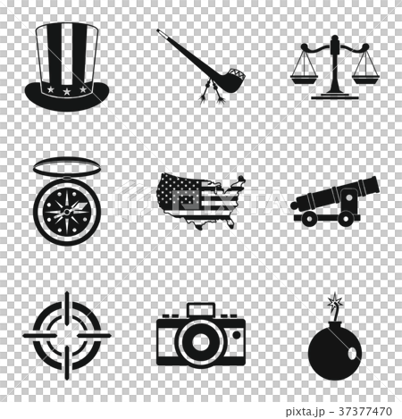 Freedom icons set, simple style 37377470