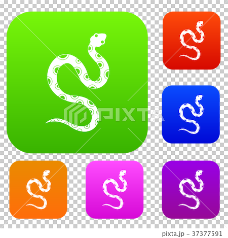 Venomous snake set color collection Venomous snake set color collection 37377591